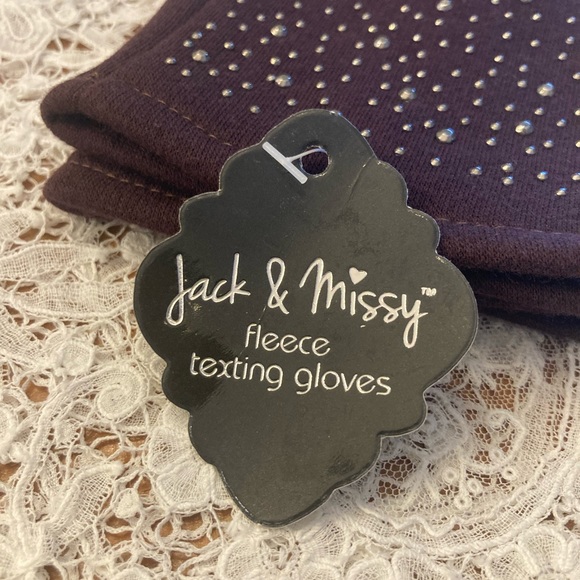 COPY - NWT EMBELLISHED Gloves Jack & Missy fleece lined texting gloves BROWN FA… - Picture 2 of 10